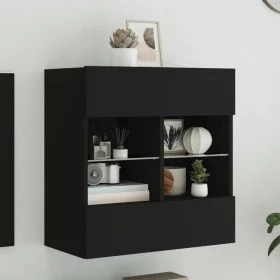 Wand-TV-Möbel mit schwarzen LED-Leuchten 58,5x30x60,5 cm von , TV-Möbel - Ref: Foro24-837093, Preis: 56,68 €, Rabatt: %