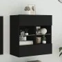 Mueble de TV de pared con luces LED negro 58,5x30x60,5 cm de , Muebles TV - Ref: Foro24-837093, Precio: 56,68 €, Descuento: %