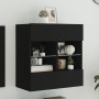 Wand-TV-Möbel mit schwarzen LED-Leuchten 58,5x30x60,5 cm von , TV-Möbel - Ref: Foro24-837093, Preis: 57,37 €, Rabatt: %