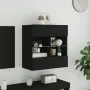 Mueble de TV de pared con luces LED negro 58,5x30x60,5 cm de , Muebles TV - Ref: Foro24-837093, Precio: 56,68 €, Descuento: %