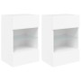 Muebles de TV de pared con luces LED 2 uds blanco 40x30x60,5 cm de , Muebles TV - Ref: Foro24-837079, Precio: 113,93 €, Descu...