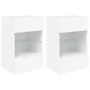 Muebles de TV de pared con luces LED 2 uds blanco 40x30x60,5 cm de , Muebles TV - Ref: Foro24-837079, Precio: 107,25 €, Descu...