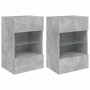 Muebles TV de pared luces LED 2 uds gris hormigón 40x30x60,5 cm de , Muebles TV - Ref: Foro24-837085, Precio: 100,62 €, Descu...