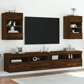 Wandfernseher Möbel LED-Leuchten 2 Stück braune Eiche 40x30x60,5 cm von , TV-Möbel - Ref: Foro24-837091, Preis: 91,92 €, Raba...