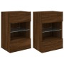 Muebles TV de pared luces LED 2 uds roble marrón 40x30x60,5 cm de , Muebles TV - Ref: Foro24-837091, Precio: 96,55 €, Descuen...
