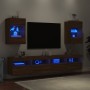 Muebles TV de pared luces LED 2 uds roble marrón 40x30x60,5 cm de , Muebles TV - Ref: Foro24-837091, Precio: 96,55 €, Descuen...