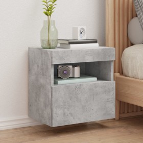 Wall-mounted TV stand with LED lights in concrete gray, 40x30x40 cm. by , TV Furniture - Ref: Foro24-837175, Price: 34,84 €, ...