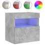 Wall-mounted TV stand with LED lights in concrete gray, 40x30x40 cm. by , TV Furniture - Ref: Foro24-837175, Price: 34,40 €, ...