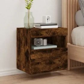 Wall-mounted TV stand with smoked oak LED lights 40x30x40 cm by , TV Furniture - Ref: Foro24-837177, Price: 34,69 €, Discount: %