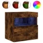 Wand-TV-Möbel mit LED-Leuchten, geräucherte Eiche 40x30x40 cm von , TV-Möbel - Ref: Foro24-837177, Preis: 34,69 €, Rabatt: %