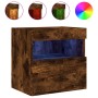 Wand-TV-Möbel mit LED-Leuchten, geräucherte Eiche 40x30x40 cm von , TV-Möbel - Ref: Foro24-837177, Preis: 35,14 €, Rabatt: %