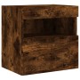 Mueble de TV de pared con luces LED roble ahumado 40x30x40 cm de , Muebles TV - Ref: Foro24-837177, Precio: 35,14 €, Descuent...