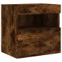 Mueble de TV de pared con luces LED roble ahumado 40x30x40 cm de , Muebles TV - Ref: Foro24-837177, Precio: 34,69 €, Descuent...
