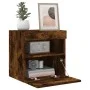 Wall-mounted TV stand with smoked oak LED lights 40x30x40 cm by , TV Furniture - Ref: Foro24-837177, Price: 34,69 €, Discount: %