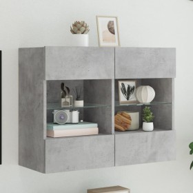 Wand-TV-Möbel mit betongrauen LED-Leuchten 78,5x30x60,5 cm von , TV-Möbel - Ref: Foro24-837102, Preis: 65,28 €, Rabatt: %