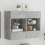Mueble TV de pared con luces LED gris hormigón 78,5x30x60,5 cm de , Muebles TV - Ref: Foro24-837102, Precio: 64,51 €, Descuen...