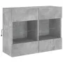 Mueble TV de pared con luces LED gris hormigón 78,5x30x60,5 cm de , Muebles TV - Ref: Foro24-837102, Precio: 64,51 €, Descuen...