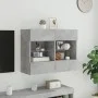 Mueble TV de pared con luces LED gris hormigón 78,5x30x60,5 cm de , Muebles TV - Ref: Foro24-837102, Precio: 64,51 €, Descuen...