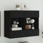 Wand-TV-Möbel mit schwarzen LED-Leuchten 78,5x30x60,5 cm von , TV-Möbel - Ref: Foro24-837100, Preis: 67,95 €, Rabatt: %