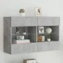 Wand-TV-Möbel mit betongrauen LED-Leuchten 98,5x30x60,5 cm von , TV-Möbel - Ref: Foro24-837109, Preis: 87,36 €, Rabatt: %