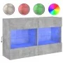 Wand-TV-Möbel mit betongrauen LED-Leuchten 98,5x30x60,5 cm von , TV-Möbel - Ref: Foro24-837109, Preis: 87,36 €, Rabatt: %