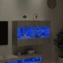 Wall-mounted TV stand with LED lights in concrete gray, 98.5x30x60.5 cm. by , TV Furniture - Ref: Foro24-837109, Price: 87,36...