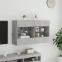 Wand-TV-Möbel mit betongrauen LED-Leuchten 98,5x30x60,5 cm von , TV-Möbel - Ref: Foro24-837109, Preis: 87,36 €, Rabatt: %