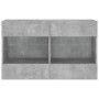 Mueble TV de pared con luces LED gris hormigón 98,5x30x60,5 cm de , Muebles TV - Ref: Foro24-837109, Precio: 91,78 €