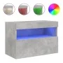 Wall-mounted TV stand with LED lights in concrete gray, 60x30x40 cm. by , TV Furniture - Ref: Foro24-837189, Price: 44,89 €, ...