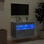 Wall-mounted TV stand with LED lights in concrete gray, 60x30x40 cm. by , TV Furniture - Ref: Foro24-837189, Price: 44,89 €, ...