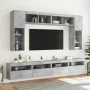 Wall-mounted TV stand with LED lights in concrete gray, 60x30x40 cm. by , TV Furniture - Ref: Foro24-837189, Price: 44,89 €, ...