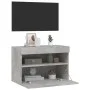 Wall-mounted TV stand with LED lights in concrete gray, 60x30x40 cm. by , TV Furniture - Ref: Foro24-837189, Price: 44,89 €, ...