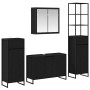 Juego de muebles de baño Roble Negro Madera de ingeniería en Tocadores de baño | Comprar online en Foro24