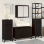 Juego de muebles de baño Roble Negro Madera de ingeniería en Tocadores de baño | Comprar online en Foro24