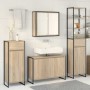 Juego de muebles de baño Roble Sonoma Madera de ingeniería en Tocadores de baño | Comprar online en Foro24