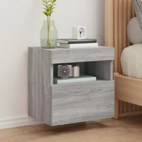 Wall-mounted TV furniture with LED lights 2 units Sonoma gray 40x30x40 cm by , TV Furniture - Ref: Foro24-837180, Price: 60,6...