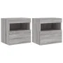 Wall-mounted TV furniture with LED lights 2 units Sonoma gray 40x30x40 cm by , TV Furniture - Ref: Foro24-837180, Price: 60,6...