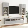 Wall-mounted TV furniture with LED lights 2 units Sonoma gray 40x30x40 cm by , TV Furniture - Ref: Foro24-837180, Price: 60,6...