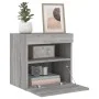 Wall-mounted TV furniture with LED lights 2 units Sonoma gray 40x30x40 cm by , TV Furniture - Ref: Foro24-837180, Price: 60,6...