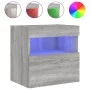 Wall-mounted TV furniture with LED lights 2 units Sonoma gray 40x30x40 cm by , TV Furniture - Ref: Foro24-837180, Price: 60,6...