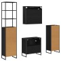Juego de muebles de baño Roble Negro Madera de ingeniería en Tocadores de baño | Comprar online en Foro24