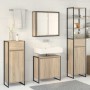 Juego de muebles de baño Roble Sonoma Madera de ingeniería en Tocadores de baño | Comprar online en Foro24