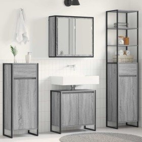 Juego de muebles de baño Gris Sonoma Madera de ingeniería en Tocadores de baño | Comprar online en Foro24