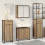 Juego de muebles de baño Roble artesanal Madera de ingeniería en Tocadores de baño | Comprar online en Foro24