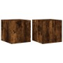 Muebles TV de pared luces LED 2 uds roble ahumado 30,5x35x30 cm de , Muebles TV - Ref: Foro24-837227, Precio: 61,20 €, Descue...
