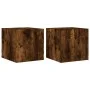 Muebles TV de pared luces LED 2 uds roble ahumado 30,5x35x30 cm de , Muebles TV - Ref: Foro24-837227, Precio: 58,65 €, Descue...