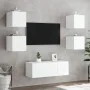 Muebles de TV de pared con luces LED 2 uds blanco 30,5x35x30 cm de , Muebles TV - Ref: Foro24-837219, Precio: 56,17 €, Descue...