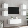 Wand-TV-Möbel mit LED-Leuchten 2 Stück weiß 30,5x35x30 cm von , TV-Möbel - Ref: Foro24-837219, Preis: 56,92 €, Rabatt: %