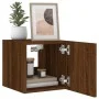Wall-mounted TV furniture with LED lights, 2 units, brown oak, 30.5x35x30 cm by , TV Furniture - Ref: Foro24-837231, Price: 5...