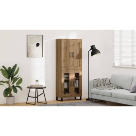 Aparador alto Roble artesanal 69,5 x 34 x 180 cm en Aparadores | Comprar online en Foro24